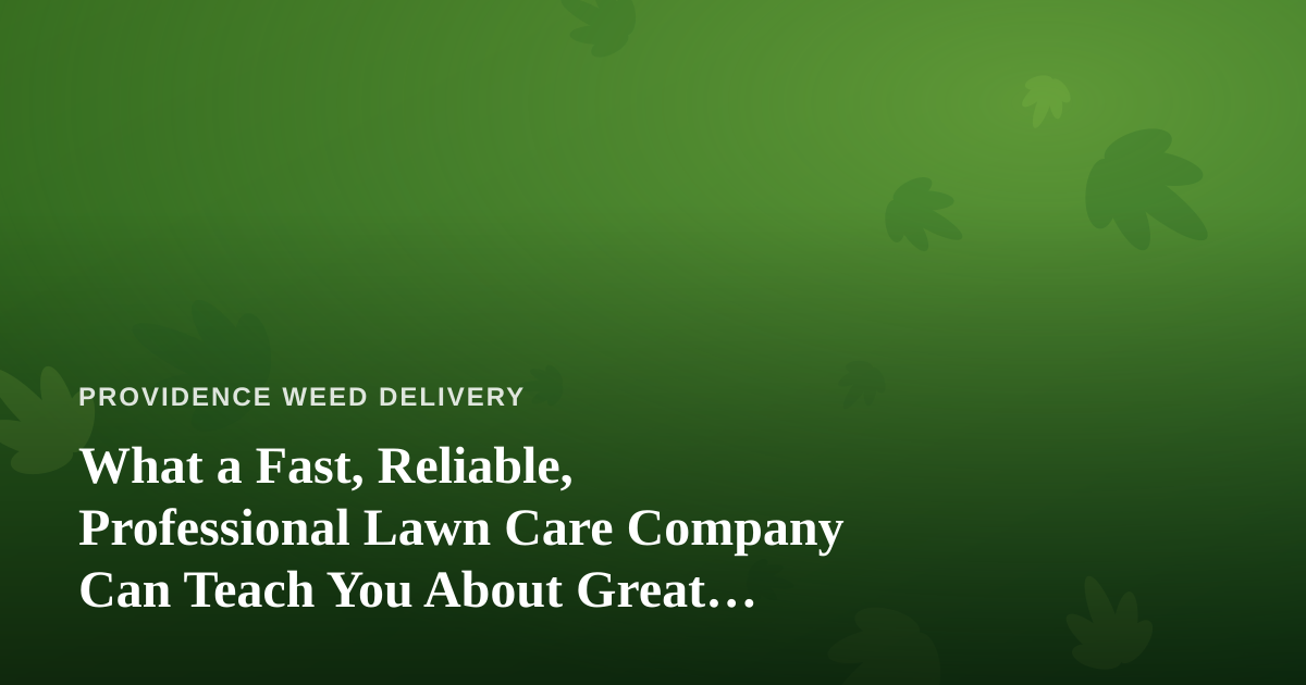 What a Fast, Reliable, Professional Lawn Care Company Can Teach You About Great Delivery Service