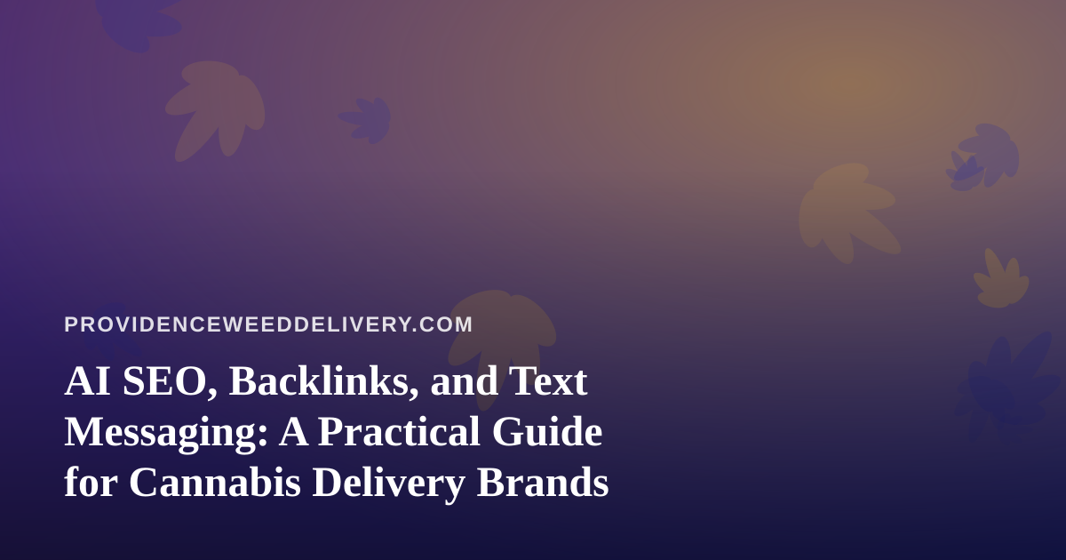 AI SEO, Backlinks, and Text Messaging: A Practical Guide for Cannabis Delivery Brands